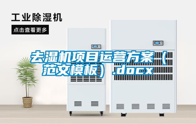 去濕機項目運營方案(范文模板).docx